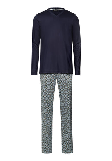 Night And Day Cotton V-Neck Pajama Set | Grey Gems Print 75462-3071